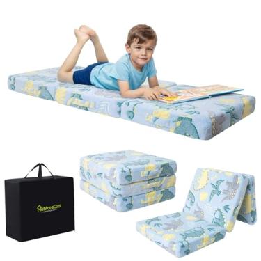 Imagem de MeMoreCool Colchão Dobrável Para Crianças, Tapete Dormir Em Creche, Cama Crianças Pequenas, Futon Triplo Portátil, Brilho 75 X 25"