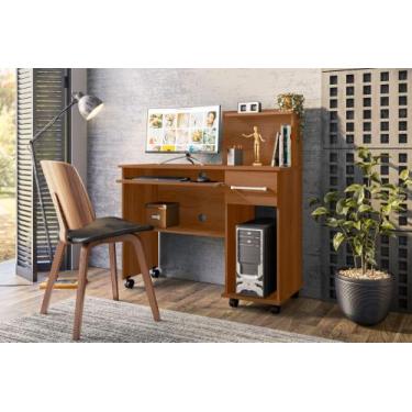 Imagem de Escrivaninha Office Studio Lukaliam com Rodízios Gaveta Puxadores Crom