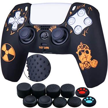 Imagem de YoRHa Capa De Pele Personalizada Com Pontos Traseiros Borracha Silicone Para Controle Ps5 X 1 (Laranja Radiação) Alças Polegar Profissionais 10