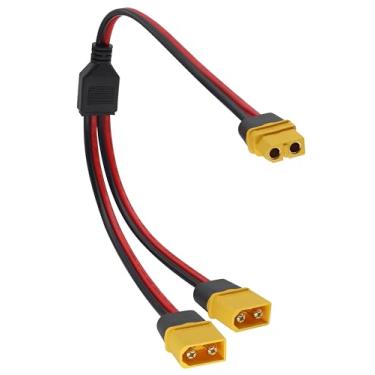 Imagem de AAOTOKK Cabo Divisor Xt60 Y, Adaptador De 1 Conector Fêmea Para 2 Machos, Extensão 14Awg Painel Solar, Gerador, Estação Energia Portátil, Drone, Trailer, Navio Etc. (37 Cm/1 Pé M)