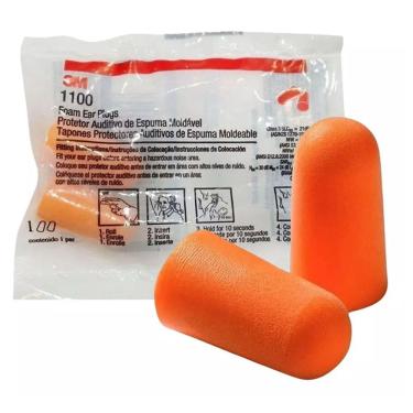 Imagem de Kit com 100 Pares Protetor Auricular Espuma Ouvidos Abafador 1100 3M