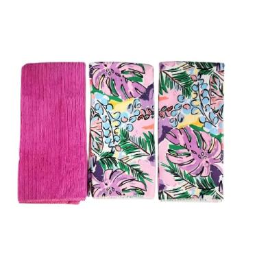 Imagem de Pano De Prato Atoalhado Gourmet Kit Com 6 Peças Limpeza Cozinha Estampado (ROSA)