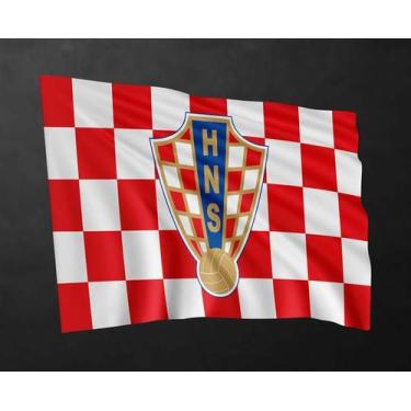 Imagem de Bandeira Seleção Croácia Copa 80cmx140cm Tecido Oxford 100% Poliéster 
