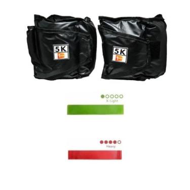 Imagem de Caneleira/Tornozeleira de Peso 5Kgs Profissional + Mini Bands Faixas E