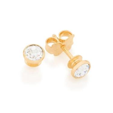Imagem de Brinco solitário folheado a ouro com cristais - tam.único - ROMMANEL