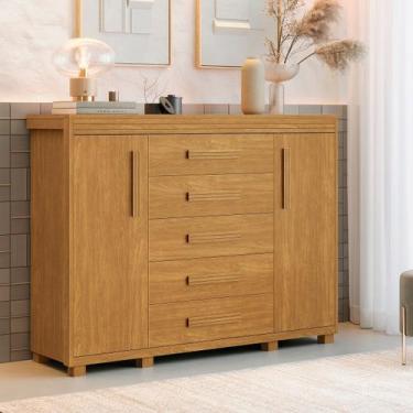 Imagem de comoda grande para quarto e mini roupeiro 5 gavetas infantil ou adulto