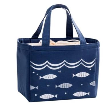 Imagem de BOLSA TERMICA PORTATIL SACOLA COOLER PRAIA NECESSAIRE FITNESS MARMITEIRA LANCHEIRA ECOLOGICA ACADEMIA VIAGENS