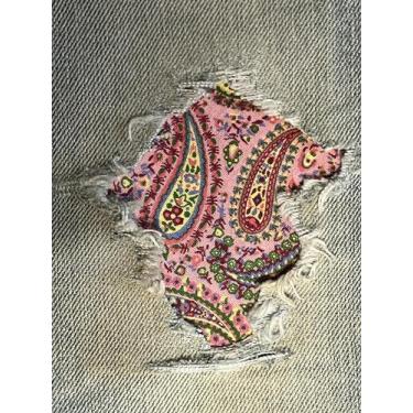 Imagem de Adesivos perfeitos Paisley Peek-A-Boo Iron On da HoleyPatches (Rosa, 10 x 17 cm)