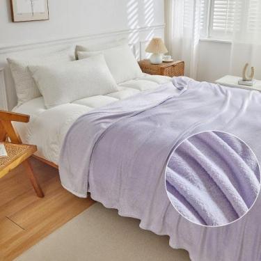 Imagem de Manta Microfibra Lisa Casal Soft Macia Lilás - BETT DESIGN