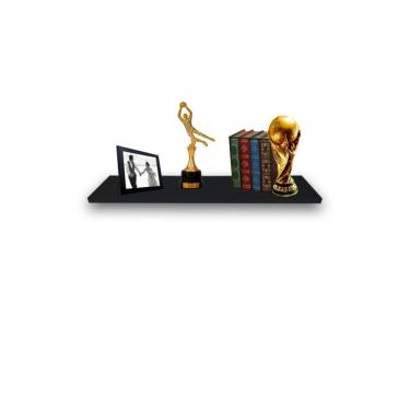 Imagem de Prateleira Simples 60x20 cm Com Suporte Em Mdf Preto
