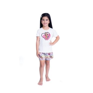 Imagem de Pijama Infantil SHORT E BLUSA Lana MINNIE IV Personagens Roupa De Dorm