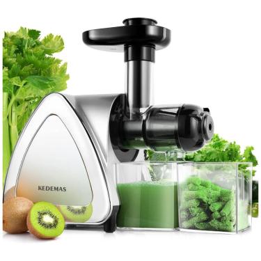 Imagem de Espremedor de Frutas de Mastigação Lenta com Função Reversa, Escova de Limpeza e Motor Silencioso, 150W, Kedemas, Prata