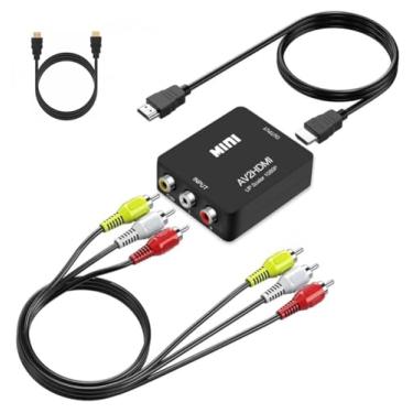 Imagem de BD&M AV to HDMI Converter, RCA to HDMI, 1080P Mini RCA Composite CVBS Video Audio Converter Adapter Support PAL/NTSC for TV/PC/ PS3/ STB/Xbox VHS/VCR/Blue-Ray DVD Players