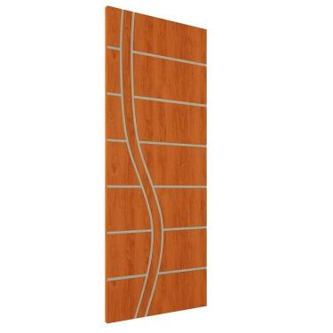 Imagem de Kit 4 Portas De Madeira Frisada U.v 210cm X 90cm - R70ss Mogno