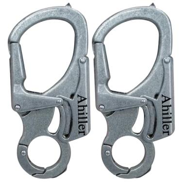 Imagem de Ahiller Mosquetão De 3" Com Design Trava Dupla Em Liga Resistente - Multiferramenta Ponta Aço Tungstênio, Pequeno Clipe Chaveiro Para Acampamento, Caminhada, Pesca E Sobrevivência Ao Ar Livre [Deep