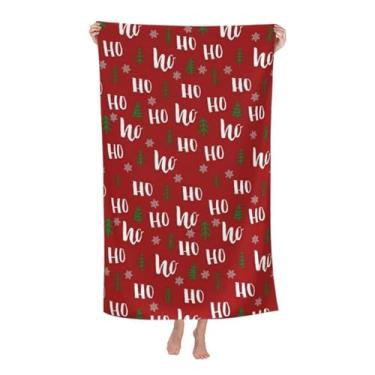 Imagem de Red Christmas Santa Claus Laugh Ho Ho Ho Flocos de Neve Toalhas de Praia Cobertor Microfibra Macia Absorvente Grande Grande Secagem Rápida Toalha de Piscina Grande À Prova de Areia para Adultos