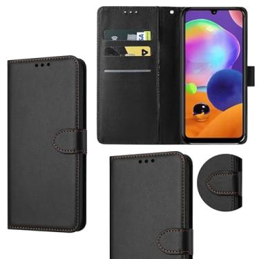 Imagem de Capa Carteira A31 Compatível Samsung Porta Cartões Preta Capinha Flip Case