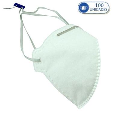Imagem de 100 Unidades Máscaras Descartáveis KSN PFF2 Com Clipe Nasal e Elástico