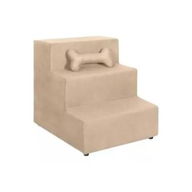 Imagem de Escada Rampa para Pet Cachorro Gato - Leo Decor, Bege