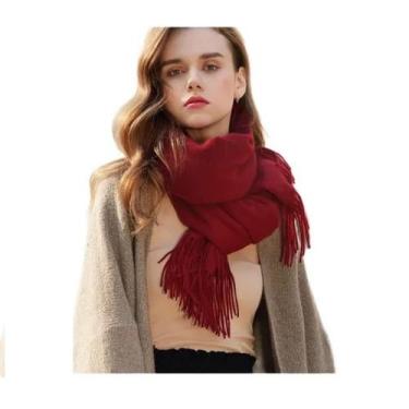Imagem de Cachecol Echarpe Pashmina Lenço Xale Manta Lisa Unissex Liso - Cacheco