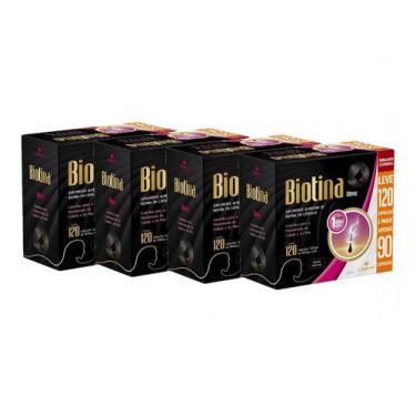 Imagem de Kit 4 Suplemento Biotina 30mcg 120 Cápsulas - La San-Day