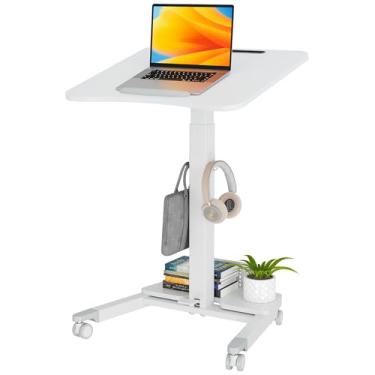 Imagem de BONTEC Mesa móvel com bandeja de teclado, pódio móvel, estação de trabalho de computador