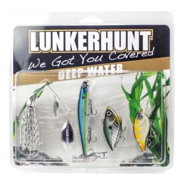 Imagem de LUNKERHUNT | Crankbait para pesca de robalo, mergulho, crankbait (pacote com 4) | Kit de iscas de robalo para pesca em águas profundas | Isca de natação rígida isca de água doce isca de água salgada