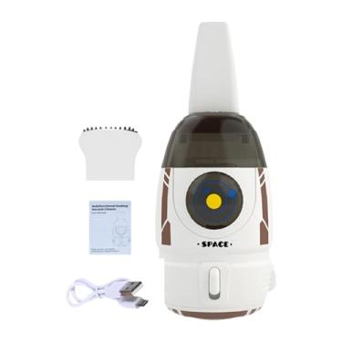 Imagem de DimyFew Aspirador de pó de mesa portátil com carregamento USB, moderno, portátil, removedor de poeira, limpador de mesa para presente, teclado de computador, Cinzento/Branco