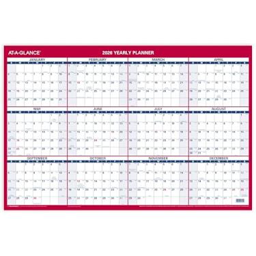 Imagem de AT-A-GLANCE Calendário apagável 2026, planejador de parede apagável a seco, 91 cm x 61 cm, grande, vertical-horizontal, reversível, inclui marcador (PM262826)