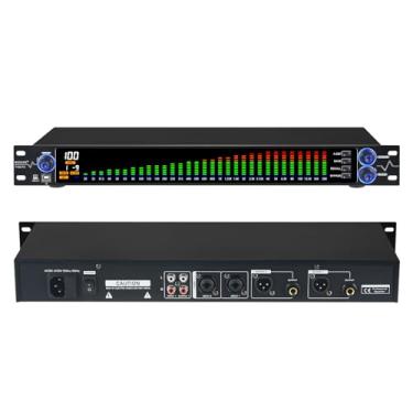 Imagem de MIZISNR Equalizador digital para sistema de áudio estéreo doméstico, equalizador gráfico de canal duplo profissional de 31 bandas com ajuste de PC, redução de ruído e visor de analisador de espectro