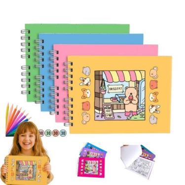 Imagem de Caderno de Desenho para Colorir Adulto Infantil 50 Folhas Anti-Stress 