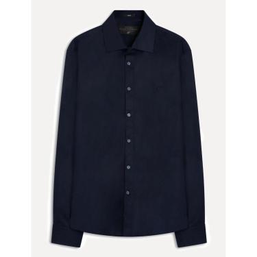 Imagem de Camisa Ellus Masculina Tricoline LY Classic New Italian Azul Marinho-Masculino