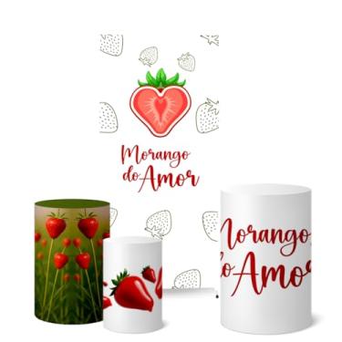 Imagem de Trio Capas Cilindro + Painel Lateral Morango do Amor (K5MRG0003)