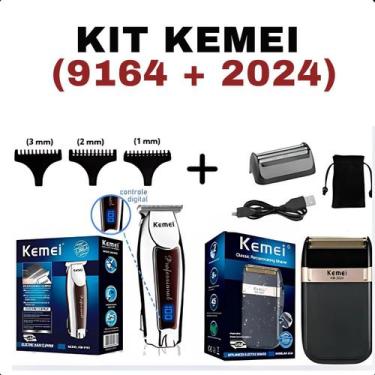 Imagem de KIT Cuidado Masculino (KEMEI 2024 + 9164) multifuncional e seguro - FA