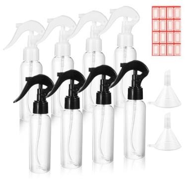 Imagem de Molain 8 frascos de spray pequenos, sem vazamento e entupimento, recipientes vazios recarregáveis de 100 ml, recipiente líquido reutilizável para óleos essenciais, esguicho de água, Preto, 3.5 Ounces