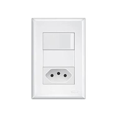 Imagem de Conjunto 4x2 Com 1 Interruptor Tecla Simples+Tomada 20A Evidence Fame