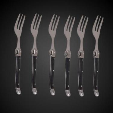 Imagem de Garfos Sobremesa Laguiole Com Estojo Talheres Premium - La Tour, Preto