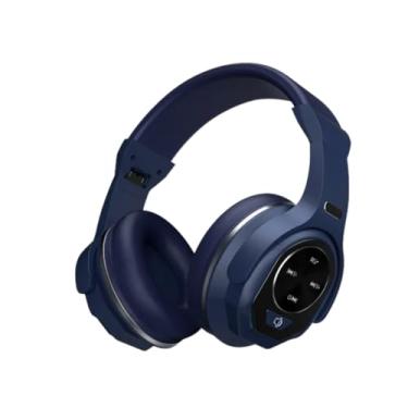 Imagem de Fone de Ouvido Bluetooth Cancelamento de Ruído ANC Headset, Rádio FM, MP3, Microfone Embutido, Bateria 8-10h, USB-C (Azul)