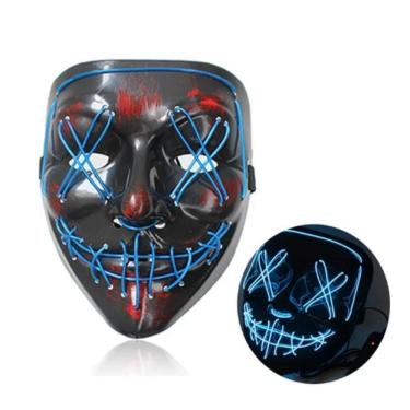 Imagem de Mascara Led Festa Neon Fio Duplo - Azul - Led