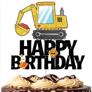 Imagem de Building Cake Decorations for Boys and Girls Perfect for Dad Birthday Happy Excavator and Bulldozer Cake Toppers Construction Theme Party Supplies Kids Birthday Celebration Decor