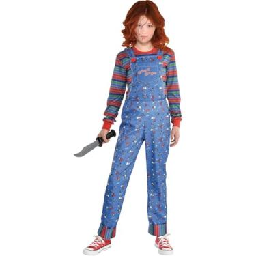 Imagem de Party City Fantasia de Halloween do Chucky para meninas, brincadeira infantil, inclui macacão, Multicor, M