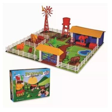 Imagem de Fazendinha Brinquedo De Monta Adijomar Com Animais 3 Anos