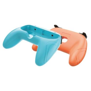 Imagem de Joy-Con Grips for Nintendo Switch 2 (2025) – Ergonomic & Anti-Slip Controller Handles with 4 Thumb Grips, Switch 2 Holder Accessories,2 Pack (Black) (Orange,Blue)