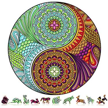 Imagem de ZenChalet - Yin Yang 500 Piece Puzzles for Adults - Wooden Puzzle for Adults, Premium Wooden Gift with Vibrant Colours and Durable Construction - Challenging Brain Teaser
