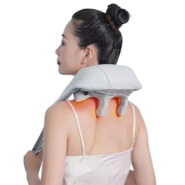 Imagem de Massageador Eletrico Recarregavel para Pescoco e Ombros coxas Shiatsu para o Pescoço, Ombros, Costas, Pernas e Coxas, Sem Fio, Dobrável, Portátil, Premium -SINZA