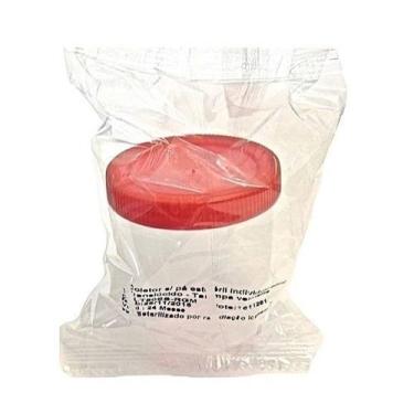Imagem de Coletor de Urina Tampa Vermelha Individual Translúcido 50 ml (CRAL) - 