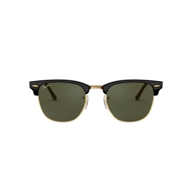 Imagem de Óculos de Sol Ray-Ban Clubmaster 0RB3016 W0365 Tam 49 / Preto/Ouro - Lentes Verde