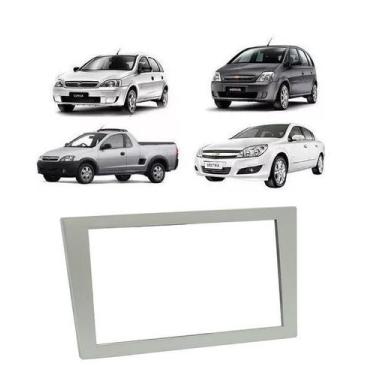Imagem de Moldura 2 Din Gm Vectra GT, Meriva, Corsa, Montana - Prata - Fiamon