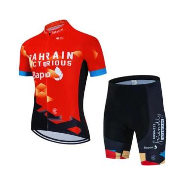 Imagem de Camisa e Bermuda de Ciclismo Masculina para Verão - Manga Curta - MTB,
