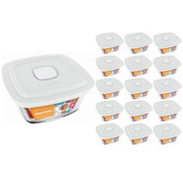 Imagem de Pote Vidro Marinex Quadrado Facilita Vap Com Tampa 1L 15Un - NADIR FIG